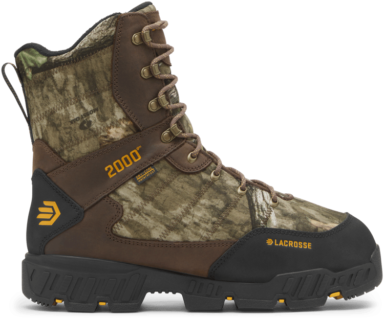 an insulated hunting boot in camo