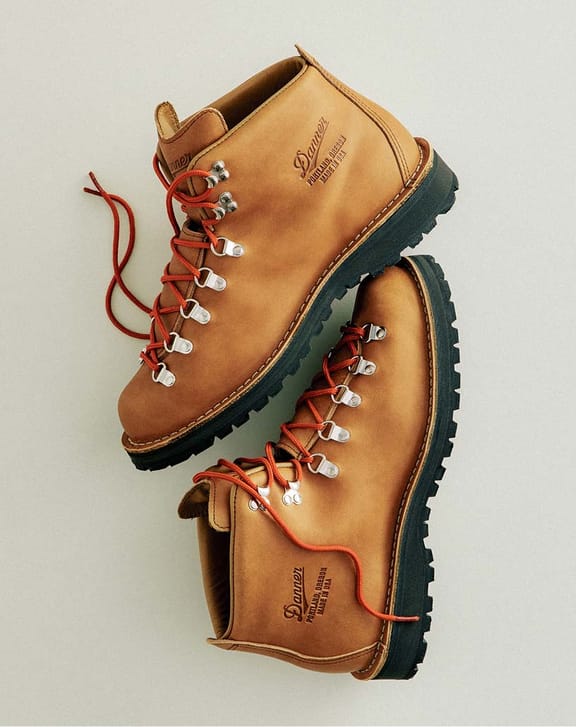 Brown boots on a light background