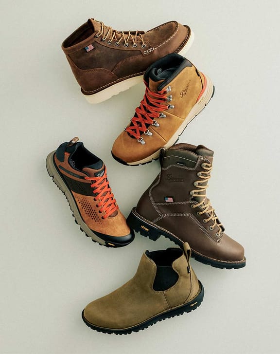 Brown boots on a light background