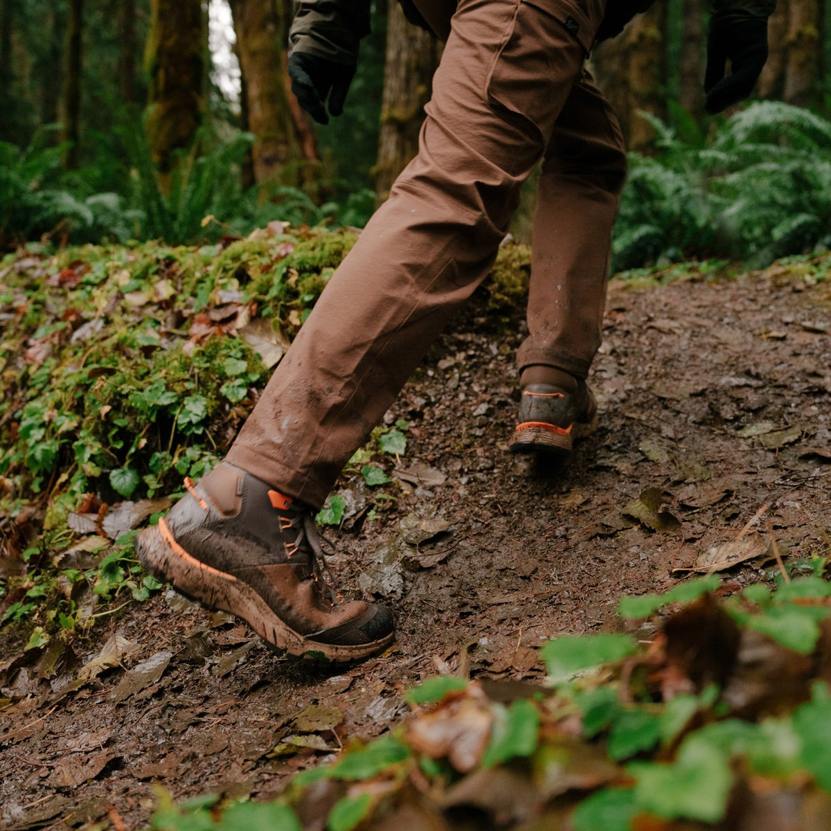 Trail Junction Mid 4" Malt Brown/Poppy Orange