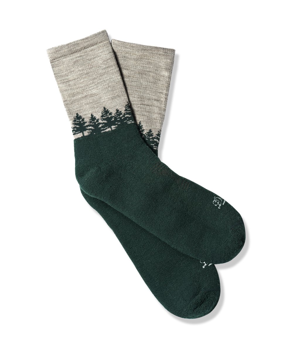 Hike Midweight Merino 3/4 Crew Douglas Fir