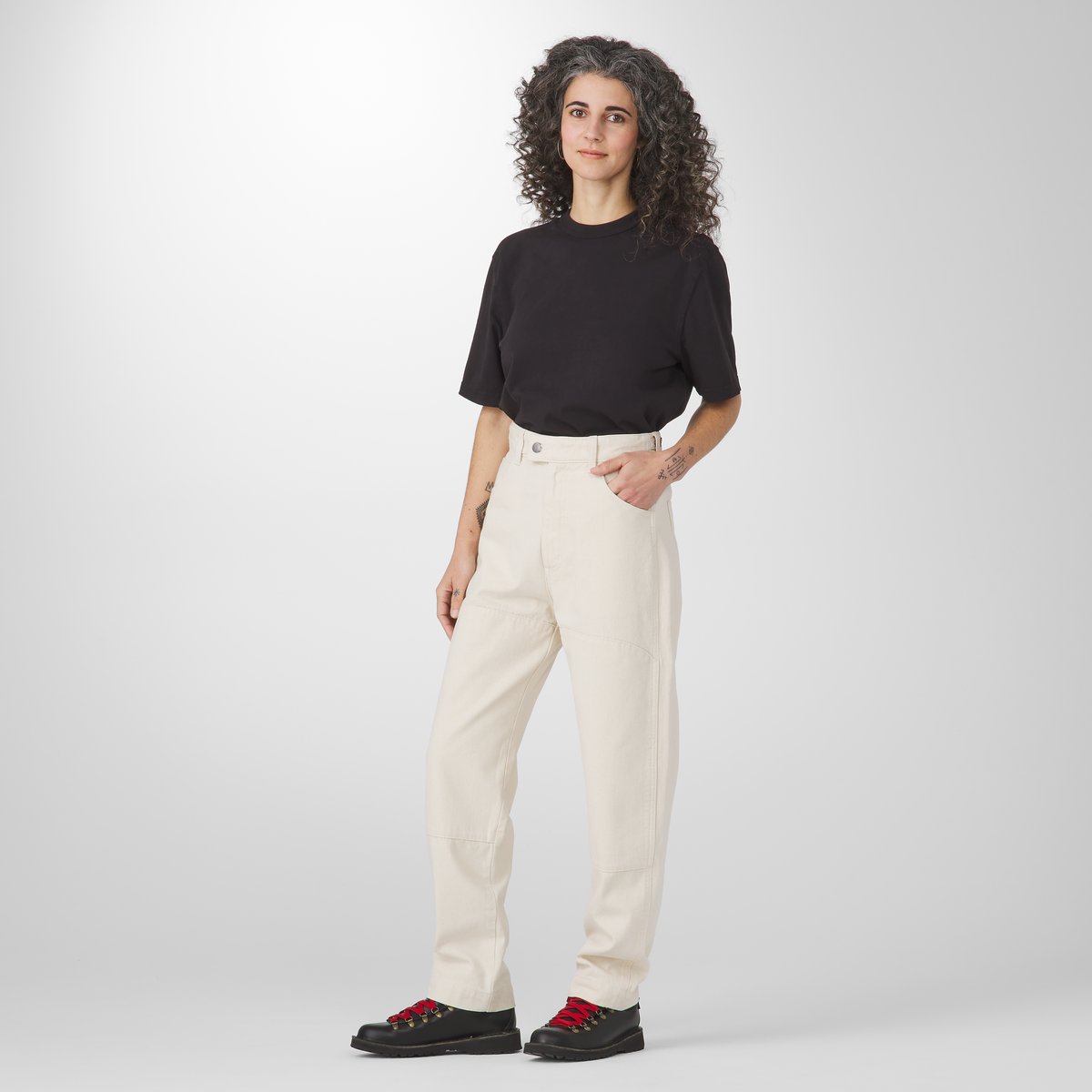 【DEARMINE】Mature Linen Two Tuck Pants Men's Linen Pant Truckee in Natural Melange, Linen Pants Men