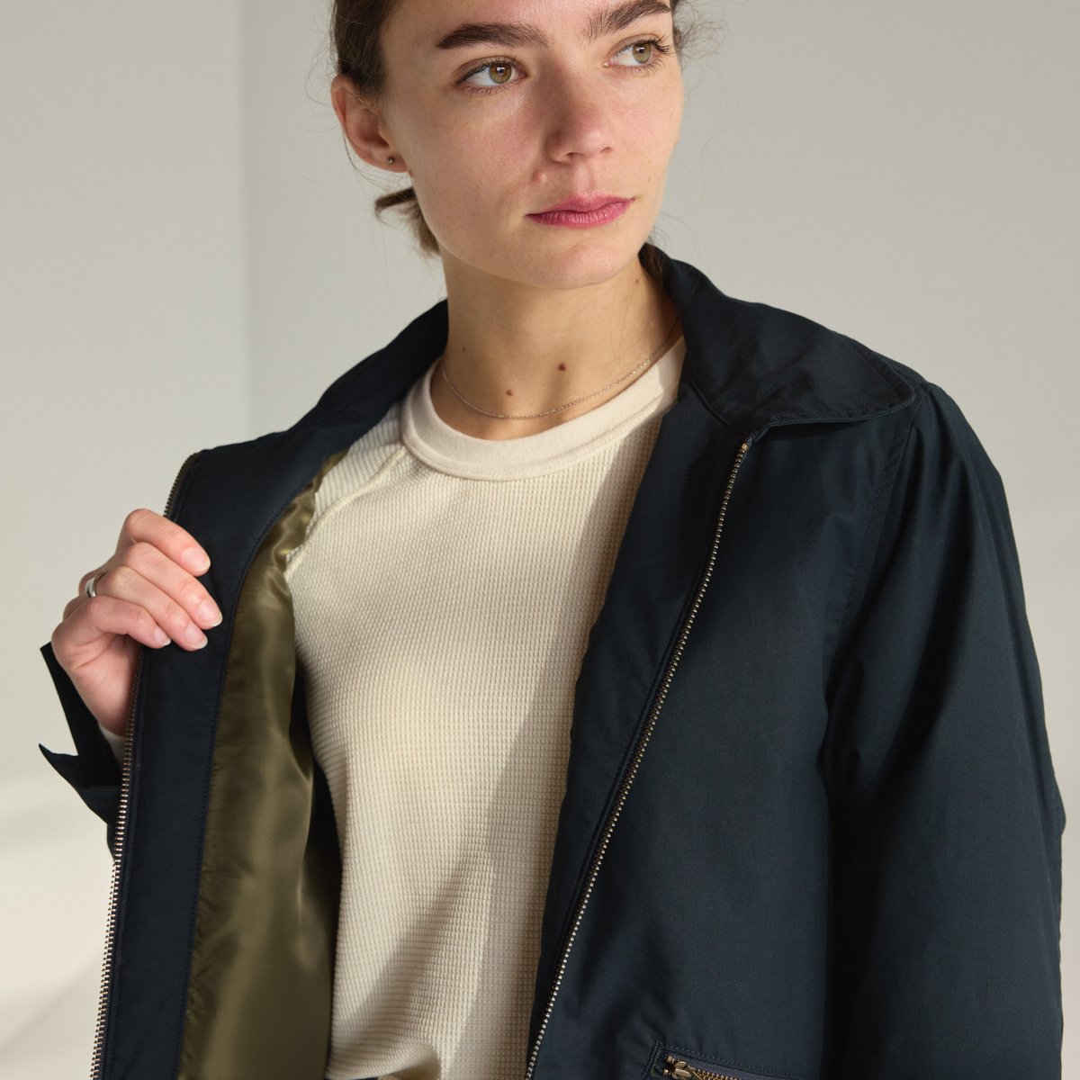 Women's Waxed Primaloft Coaches Jacket Navy