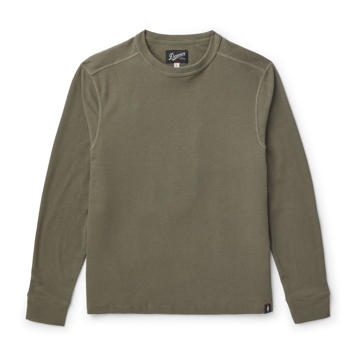 Santiam Waffle LS Tee Dusty Olive - M
