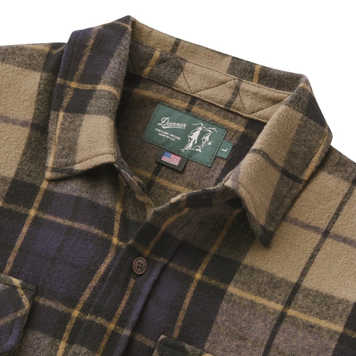 Men's Cedar Mill Cotton Flannel Navy/Olive Tartan Plaid