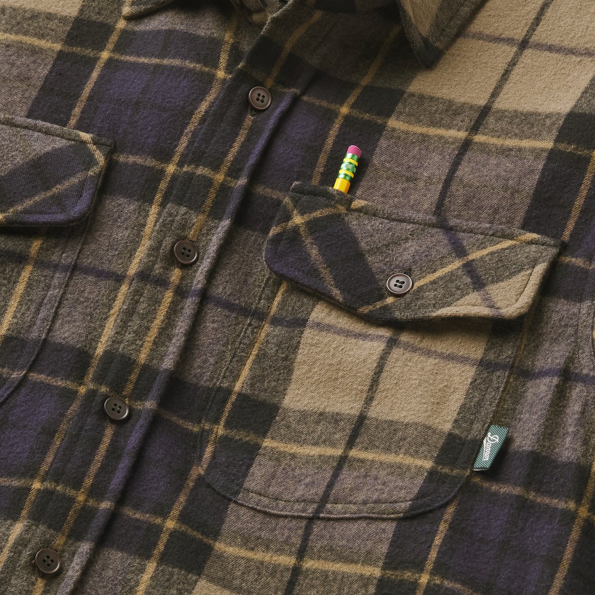 Men's Cedar Mill Cotton Flannel Navy/Olive Tartan Plaid