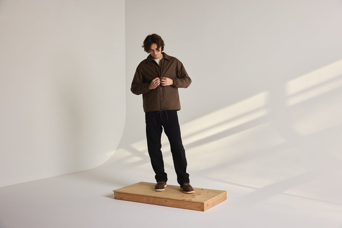 Men's Waxed Primaloft Coaches Jacket Brown