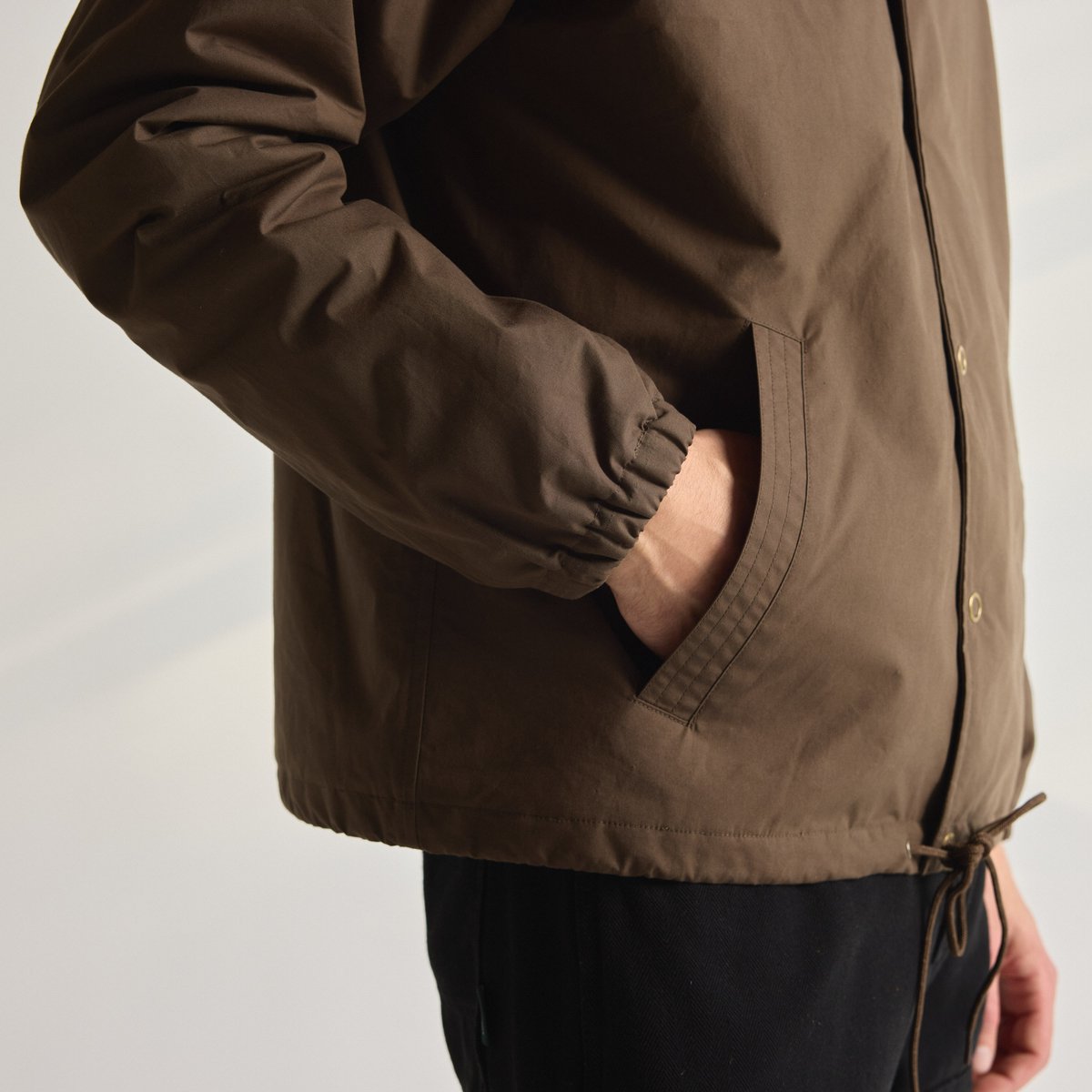 Men's Waxed Primaloft Coaches Jacket Brown