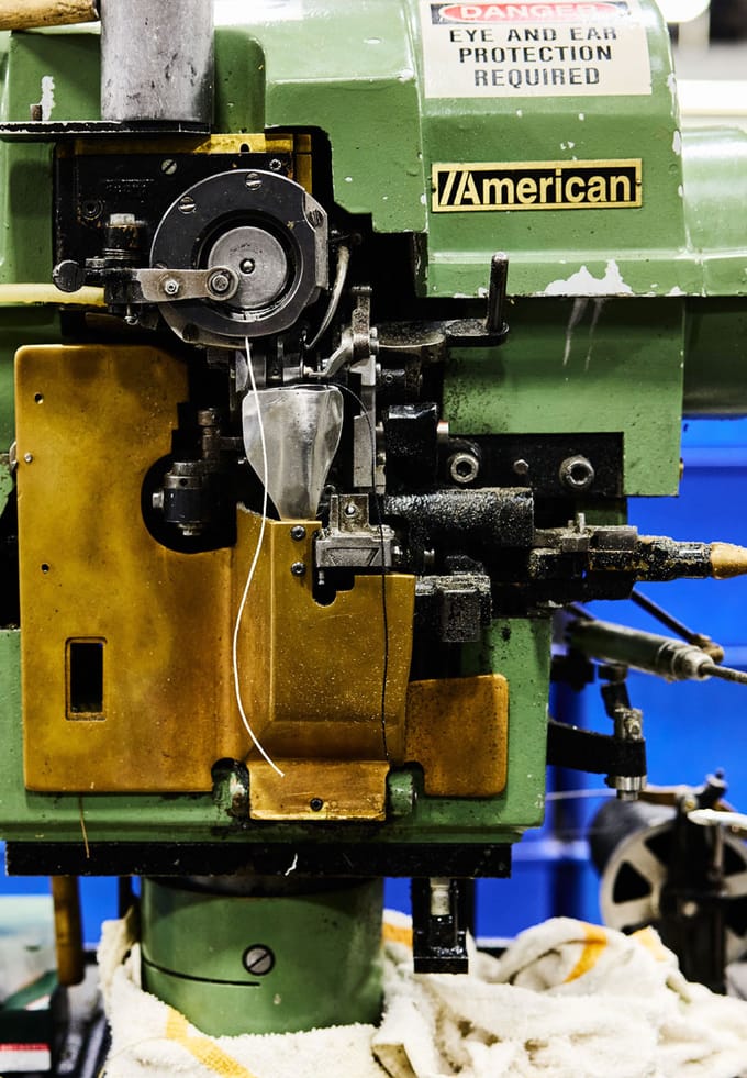 an industrial sewing machine