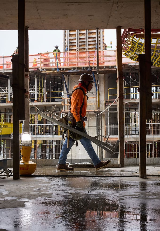 walking the construction site