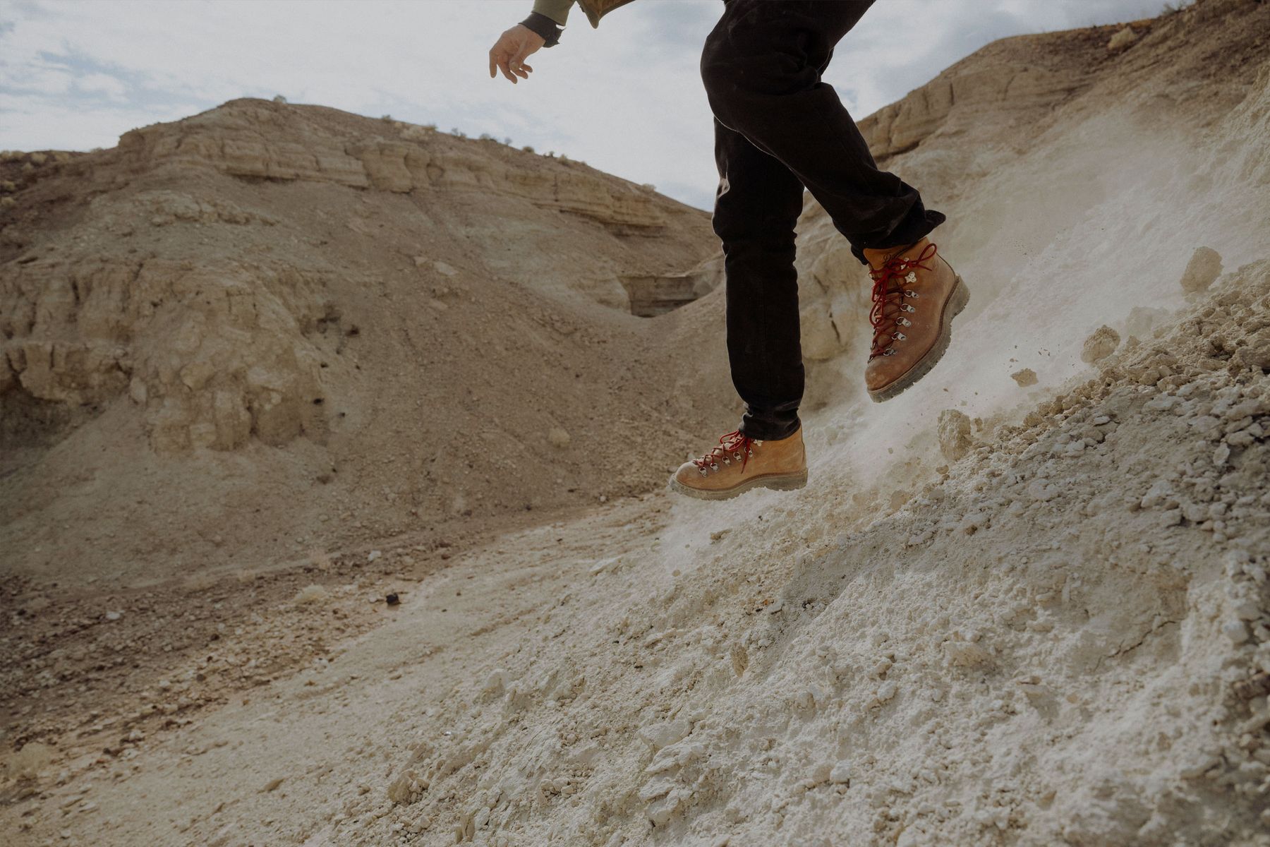 sliding down a hill