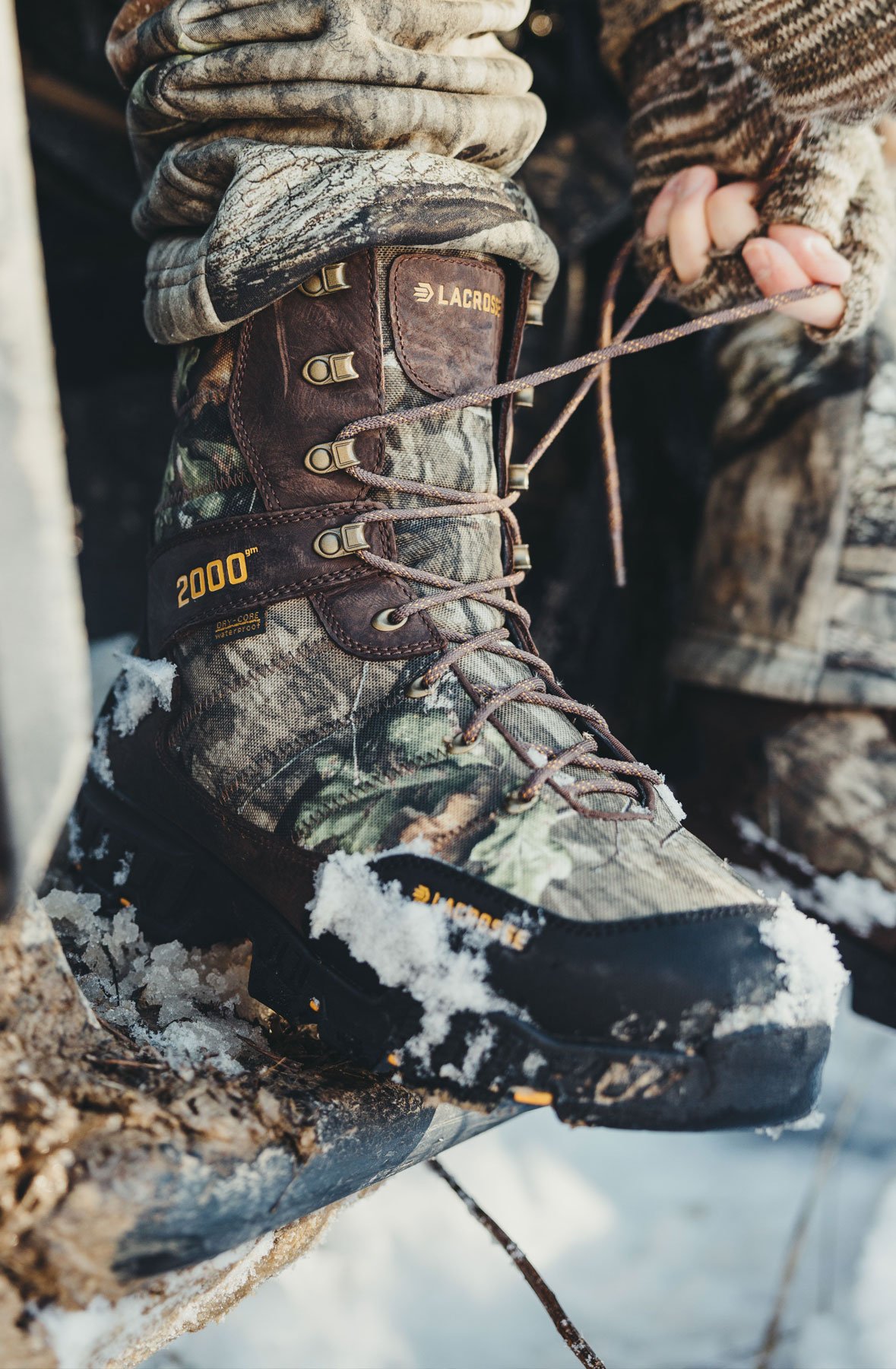 a pair of insulated boots in the harsh elements